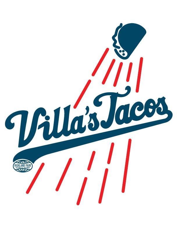 Villa's Tacos logo featuring a taco and boot graphic in navy and red, representing the Los Angeles-based restaurant chain's brand identity.